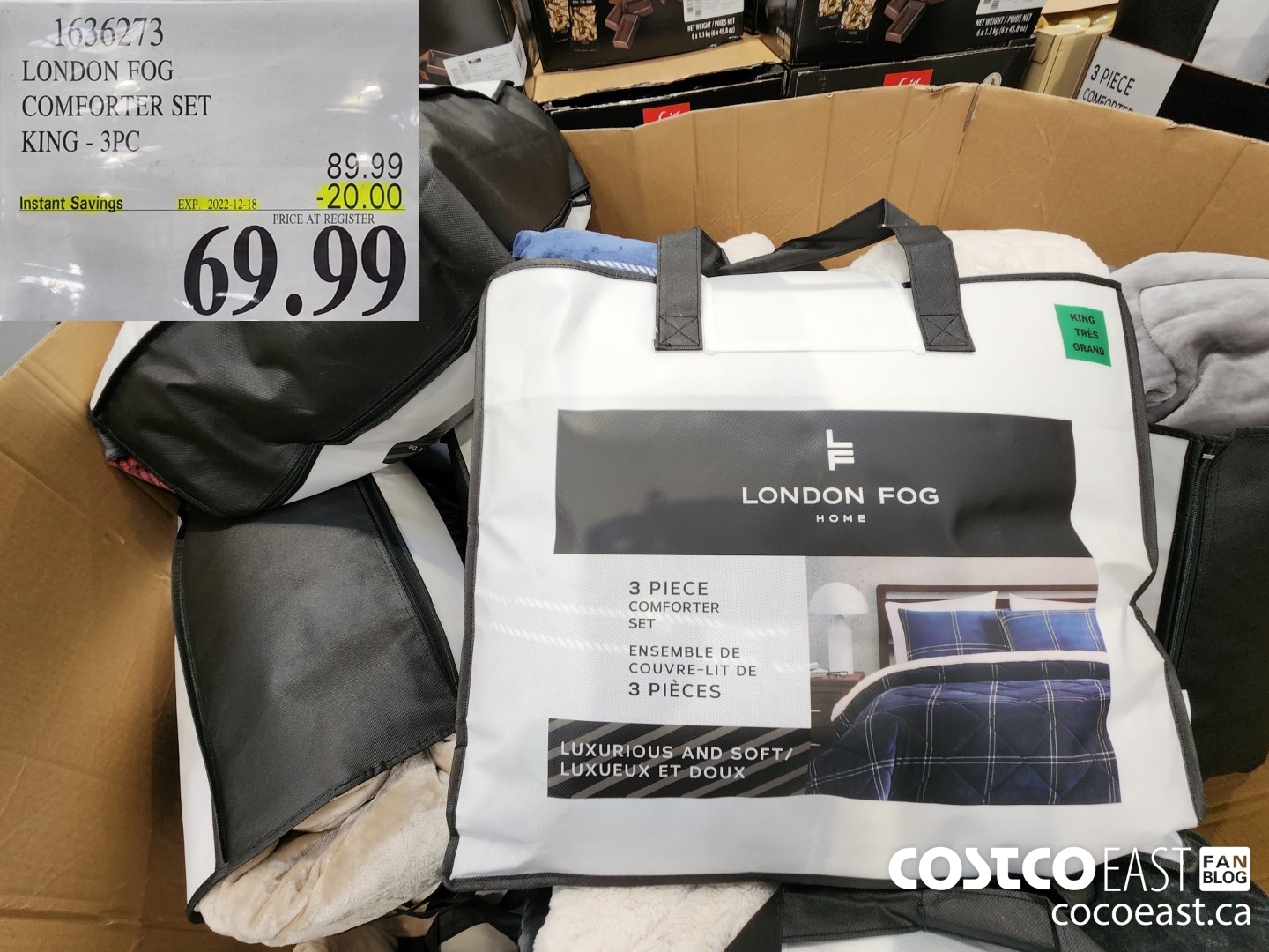 1636273 LONDON FOG COMFORTER SET KING - 3PC ($20.00 INSTANT SAVINGS EXPIRES ON 2022-12-18) $69.99