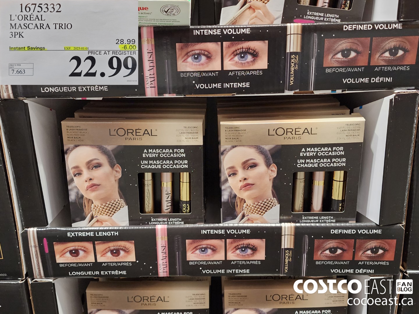 1675332 L'OREAL MASCARA TRIO 3PK ($6.00 INSTANT SAVINGS EXPIRES ON 2023-01-01) $22.99