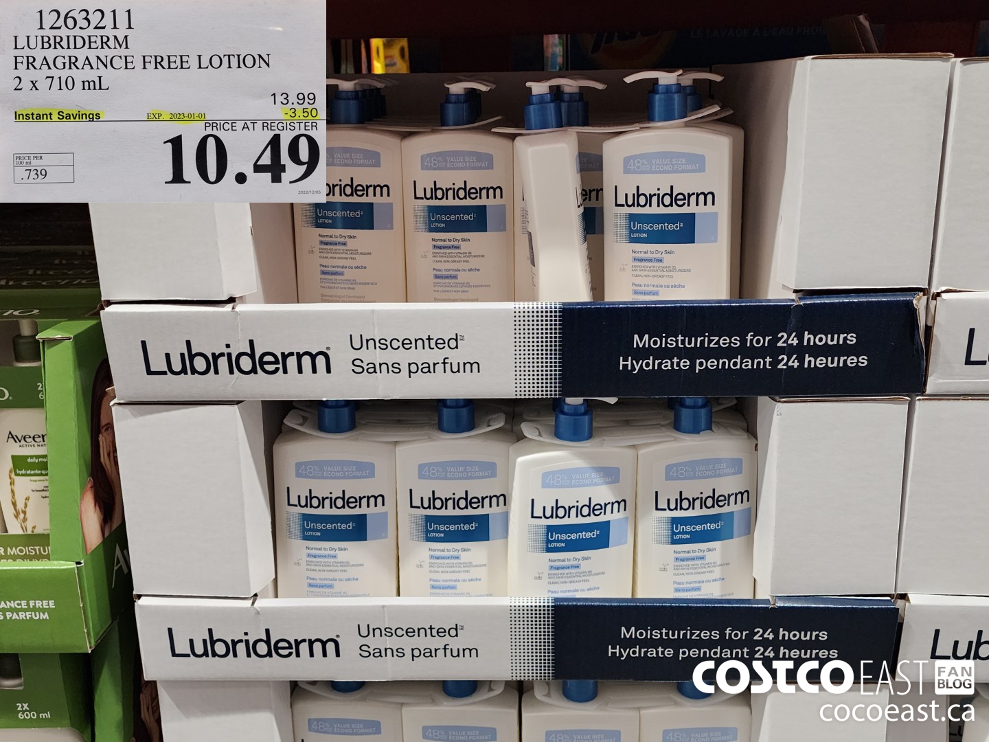 1263211 LUBRIDERM FRAGRANCE FREE LOTION 2 X 710 ML ($3.50 INSTANT SAVINGS EXPIRES ON 2023-01-01) $10.49
