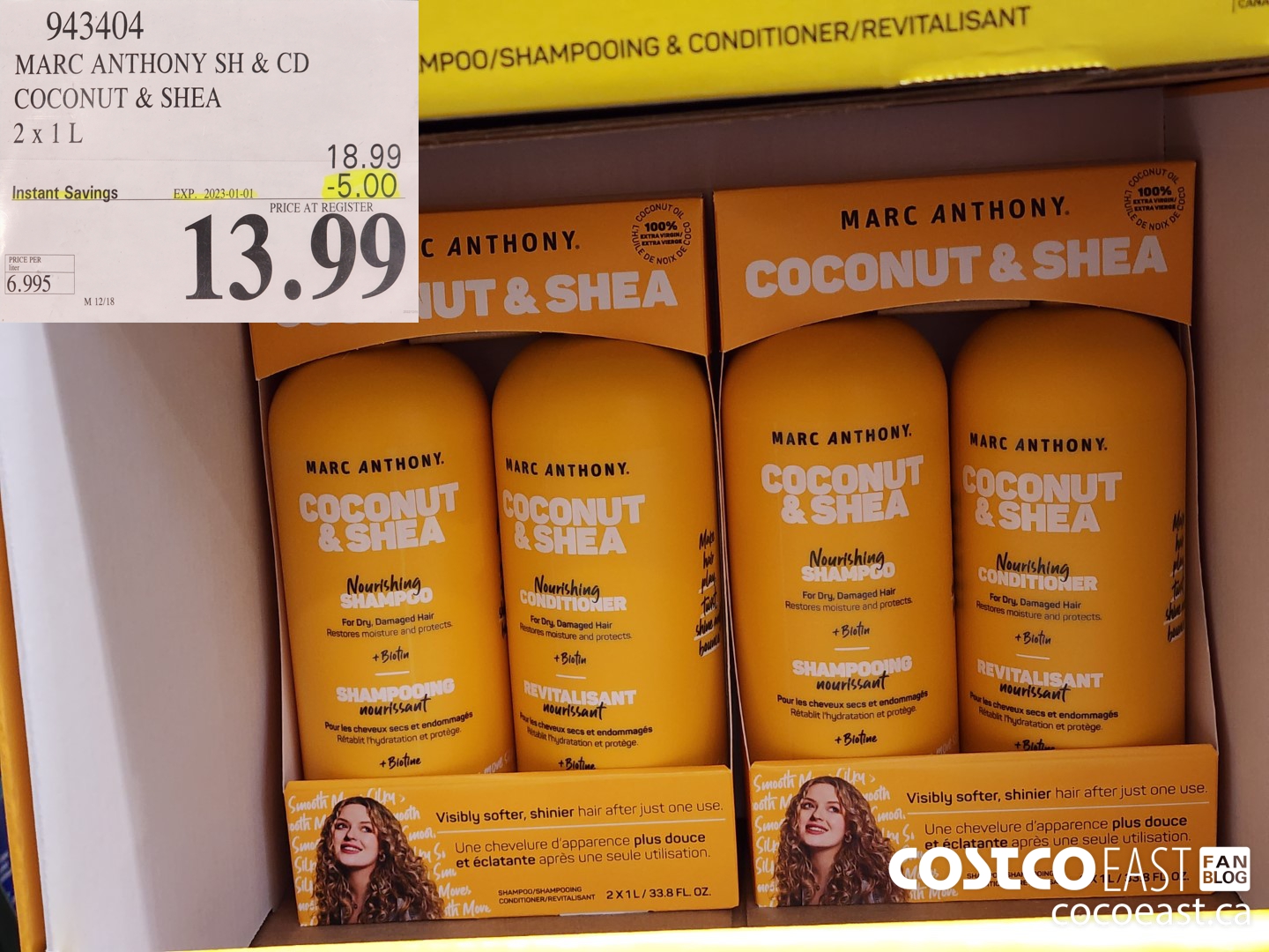 943404 MARC ANTHONY SH & CD COCONUT & SHEA 2 X 1L ($4.00 INSTANT SAVINGS EXPIRES ON 2023-01-01) $13.99