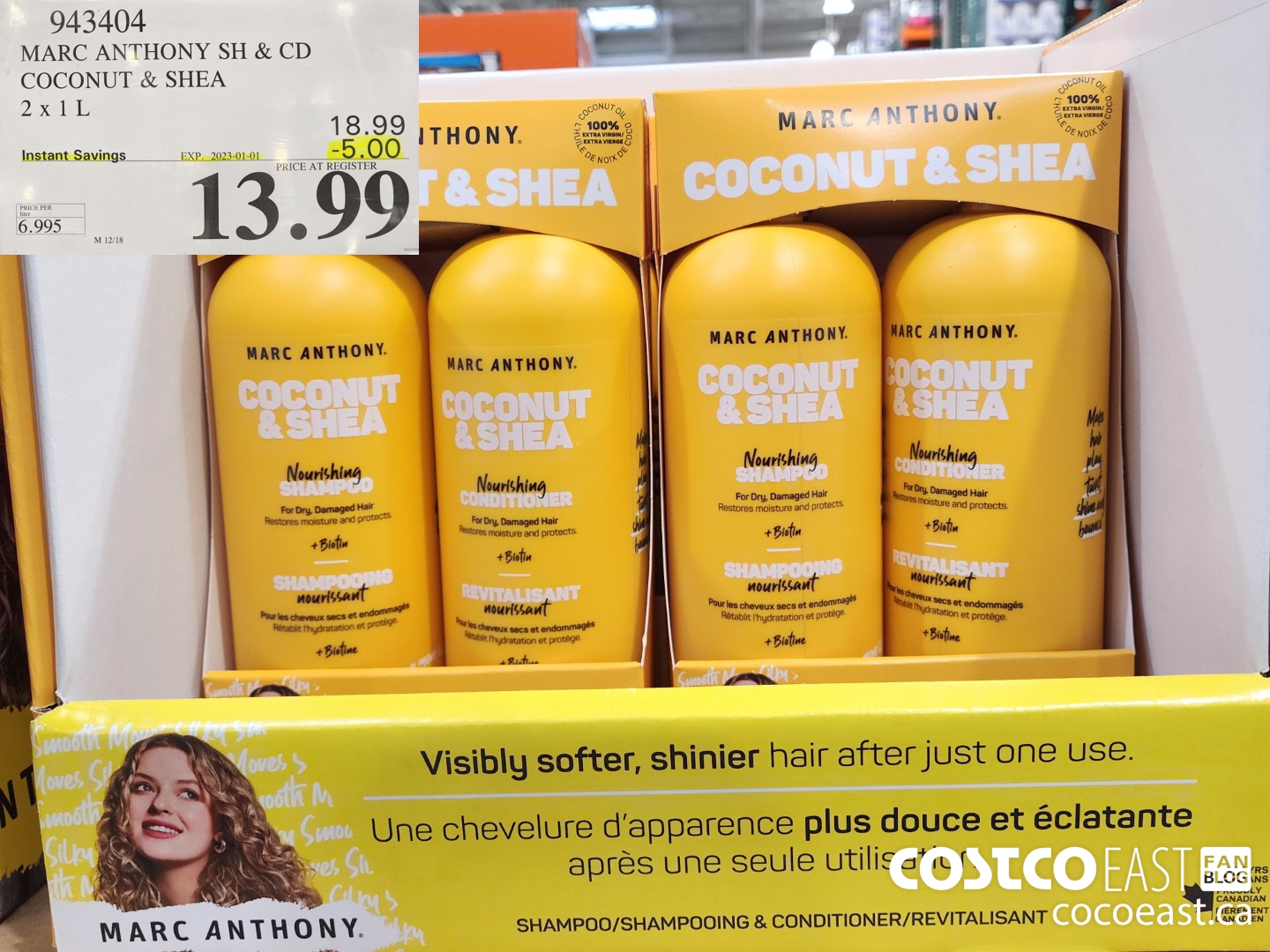 943404 MARC ANTHONY SH & CD COCONUT & SHEA 2 X 1L ($4.00 INSTANT SAVINGS EXPIRES ON 2023-01-01) $13.99