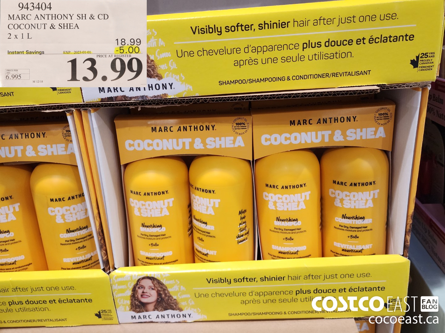 943404 MARC ANTHONY SH & CD COCONUT & SHEA 2 X 1L ($5.00 INSTANT SAVINGS EXPIRES ON 2023-01-01) $13.99