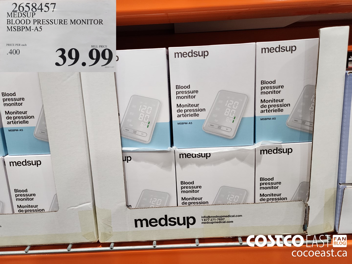 2658457 MEDSUP BLOOD PRESSURE MONITOR MSBPM-A5 $39.99