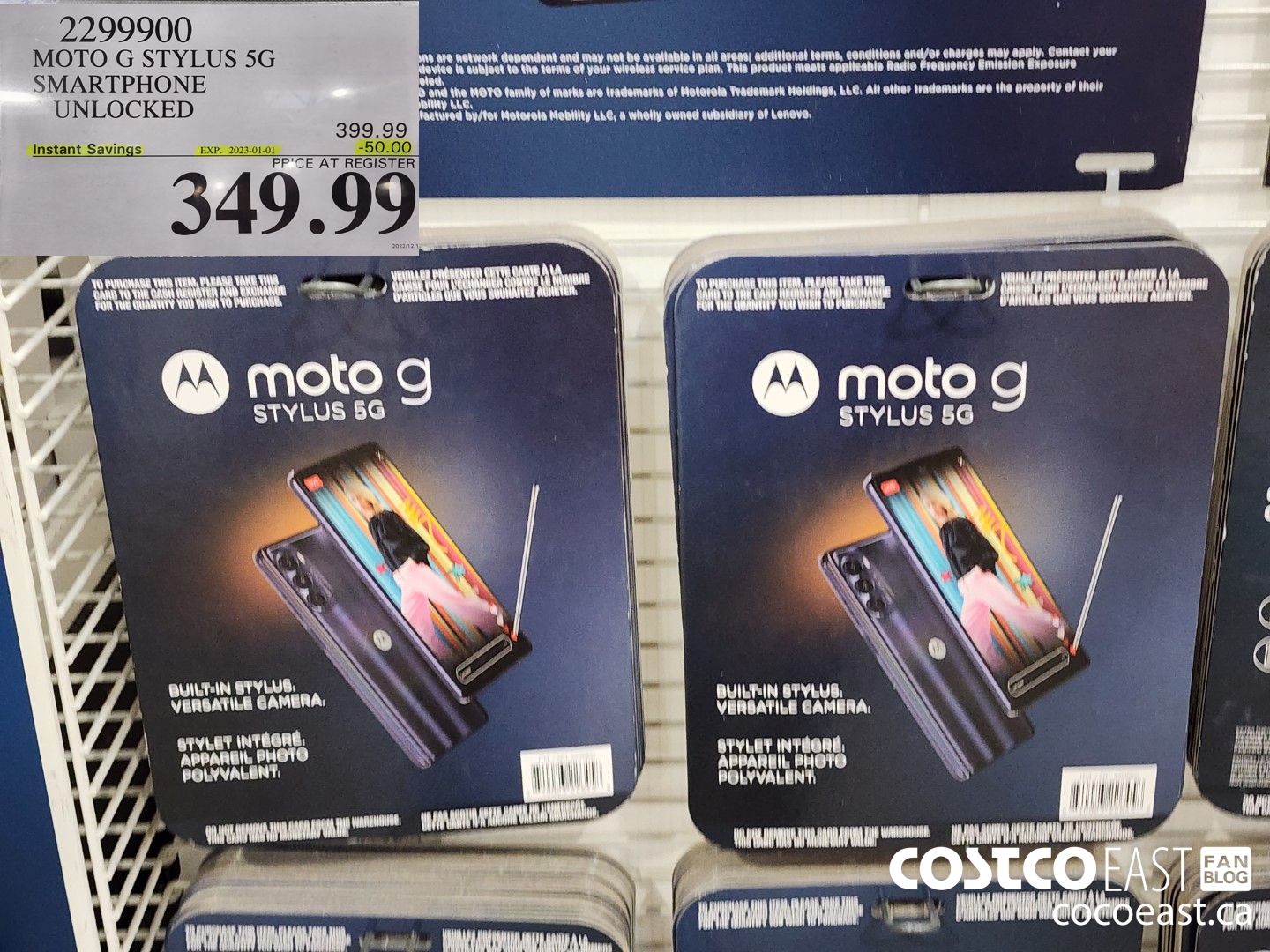 2299900 MOTO G STYLUS 5C SMARTPHONE * UNLOCKED ($50.00 INSTANT SAVINGS EXPIRES ON 2023-01-01) $349.99