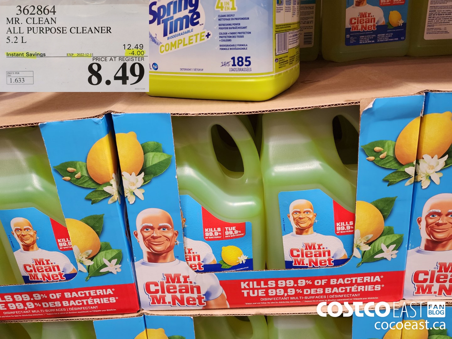 362864 MR. CLEAN ALL PURPOSE CLEANER 5.2 L ($4.00 INSTANT SAVINGS EXPIRES ON 2022-12-11) $8.49