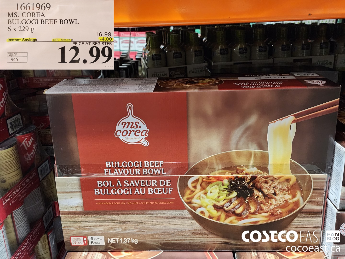 1661969 MS. COREA BULGOGI BEEF BOWL 6 x 229 g ($4.00 INSTANT SAVINGS EXPIRES ON 2022-12-18) $12.99