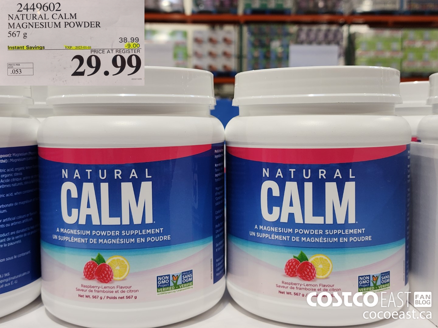 2449602 NATURAL CALM MAGNESIUM POWDER 567 G ($9.00 INSTANT SAVINGS EXPIRES ON 2023-01-01) $29.99