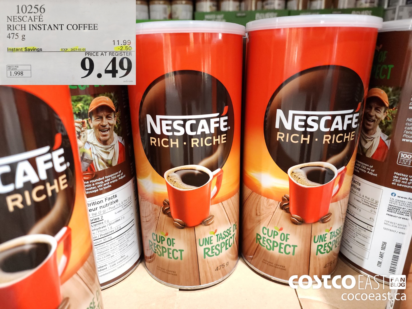 10256 NESCAFE RICH INSTANT COFFEE 475 G ($2.50 INSTANT SAVINGS EXPIRES ON 2023-01-01) $9.49