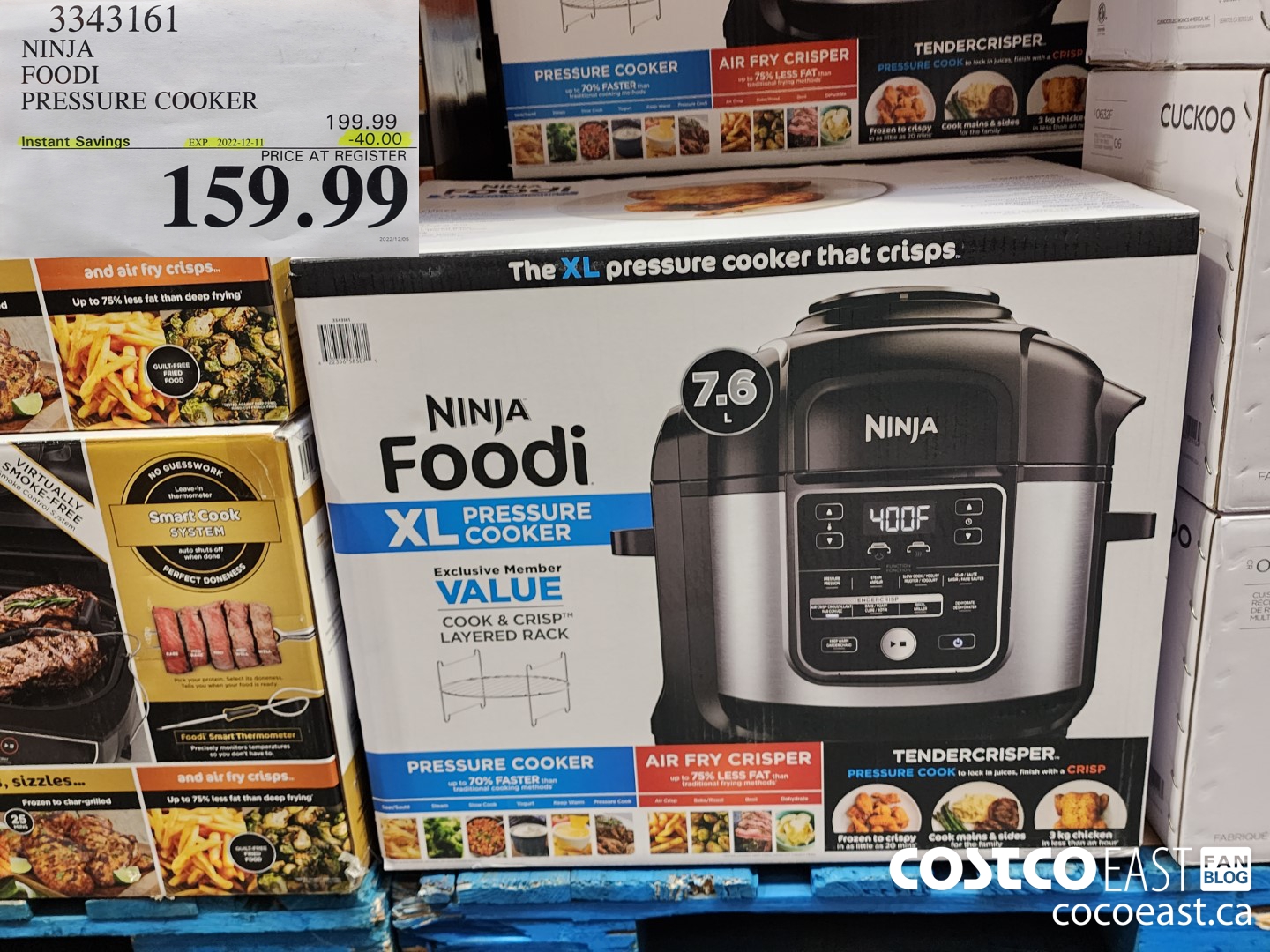 3343161 NINJA FOODI PRESSURE COOKER ($40.00 INSTANT SAVINGS EXPIRES ON 2022-12-11) $159.99