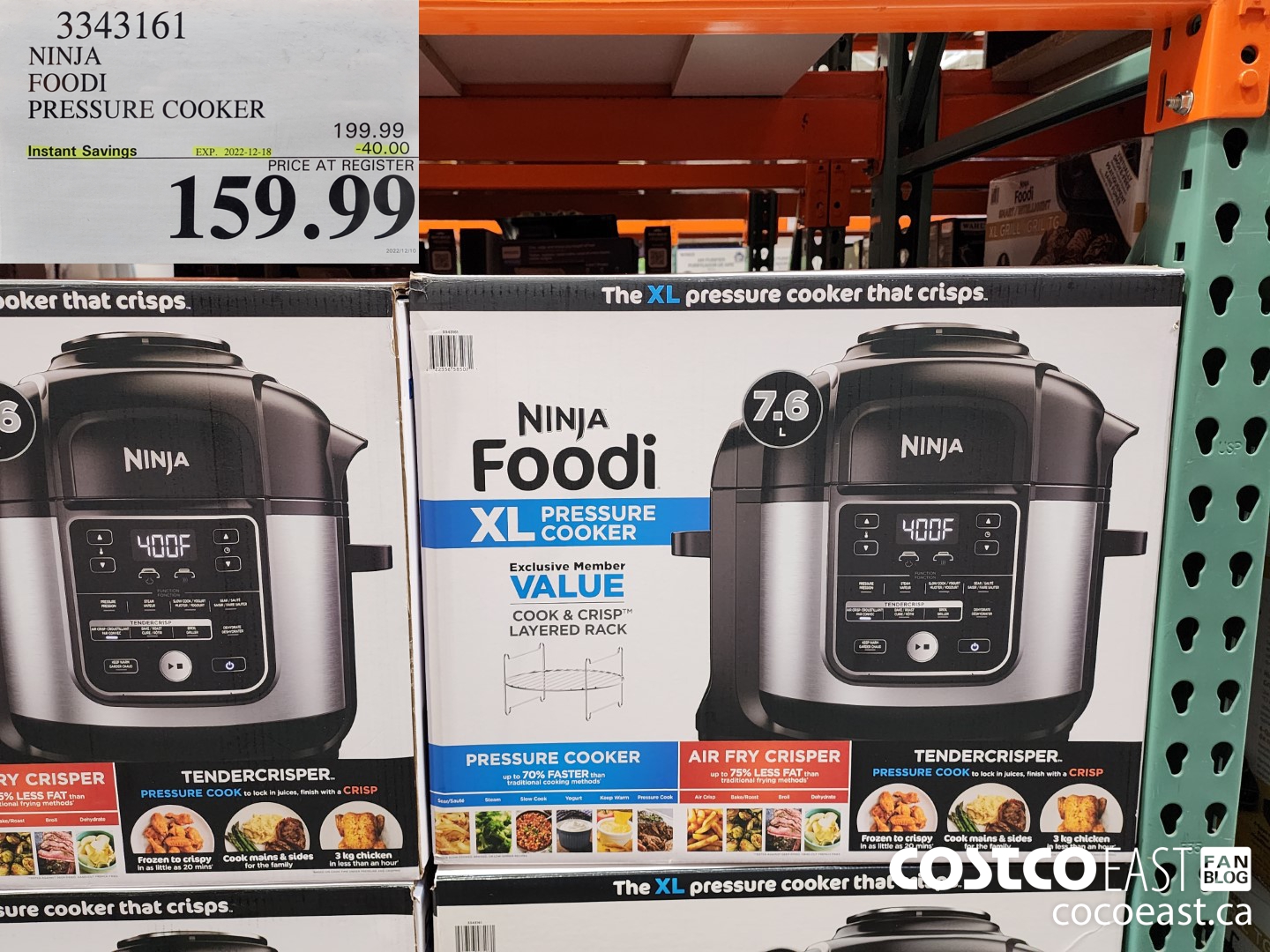 3343161 NINJA FOODI PRESSURE COOKER ($40.00 INSTANT SAVINGS EXPIRES ON 2022-12-18) $159.99