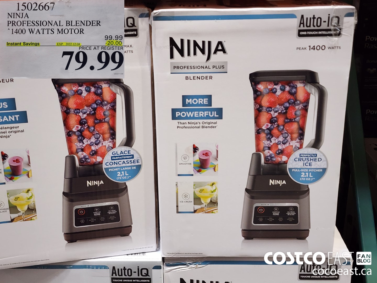 1502667 NINJA PROFESSIONAL BLENDER 1400 WATTS MOTOR 20 00 INSTANT