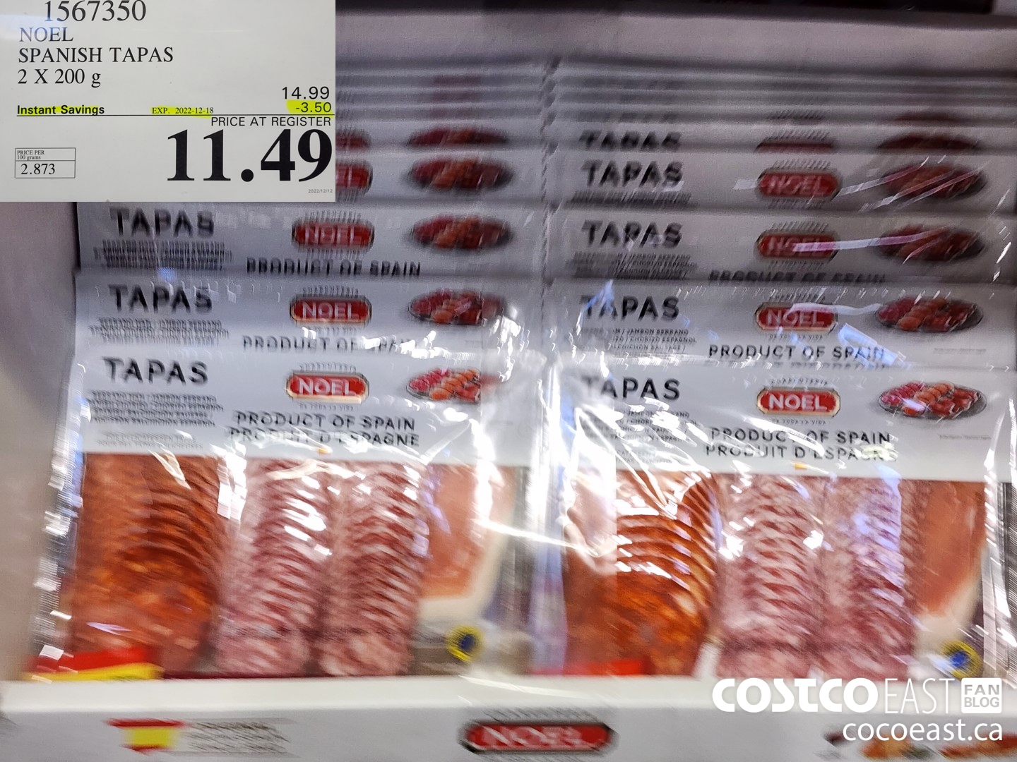 1567350 NOEL TAPAS PLATTER 2 x 200 g ($3.50 INSTANT SAVINGS EXPIRES ON 2022-12-18) $11.49