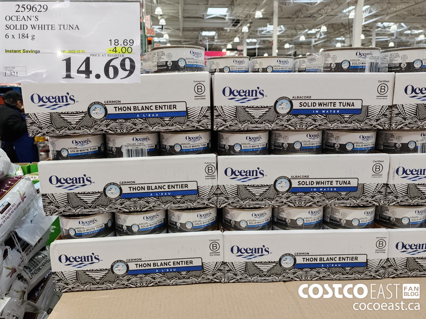 259629 OCEAN'S SOLID WHITE TUNA 6 x 184G ($4.00 INSTANT SAVINGS EXPIRES ON 2022-12-11) $14.69