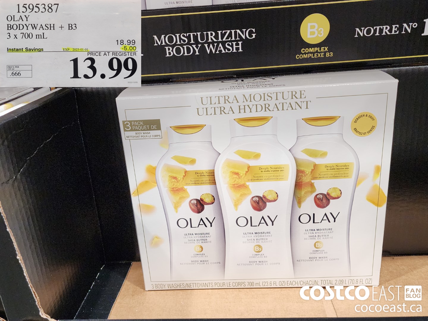 1595387 OLAY BODYWASH + B3 3 x 700 mL ($5.00 INSTANT SAVINGS EXPIRES ON 2023-01-01) $13.99