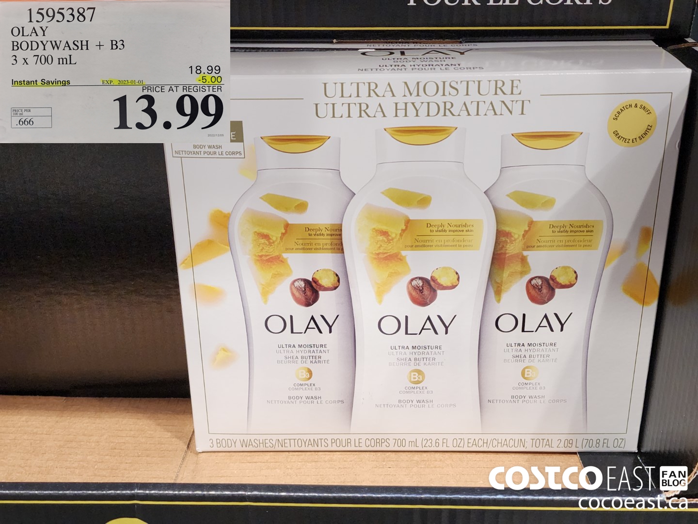 1595387 OLAY BODYWASH + B3 3 x 700 mL ($5.00 INSTANT SAVINGS EXPIRES ON 2023-01-01) $13.99