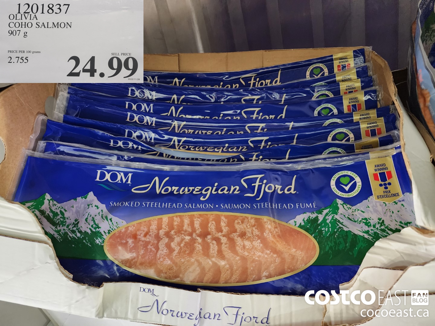 1201837 OLIVIA COHO SALMON 907 G $24.99