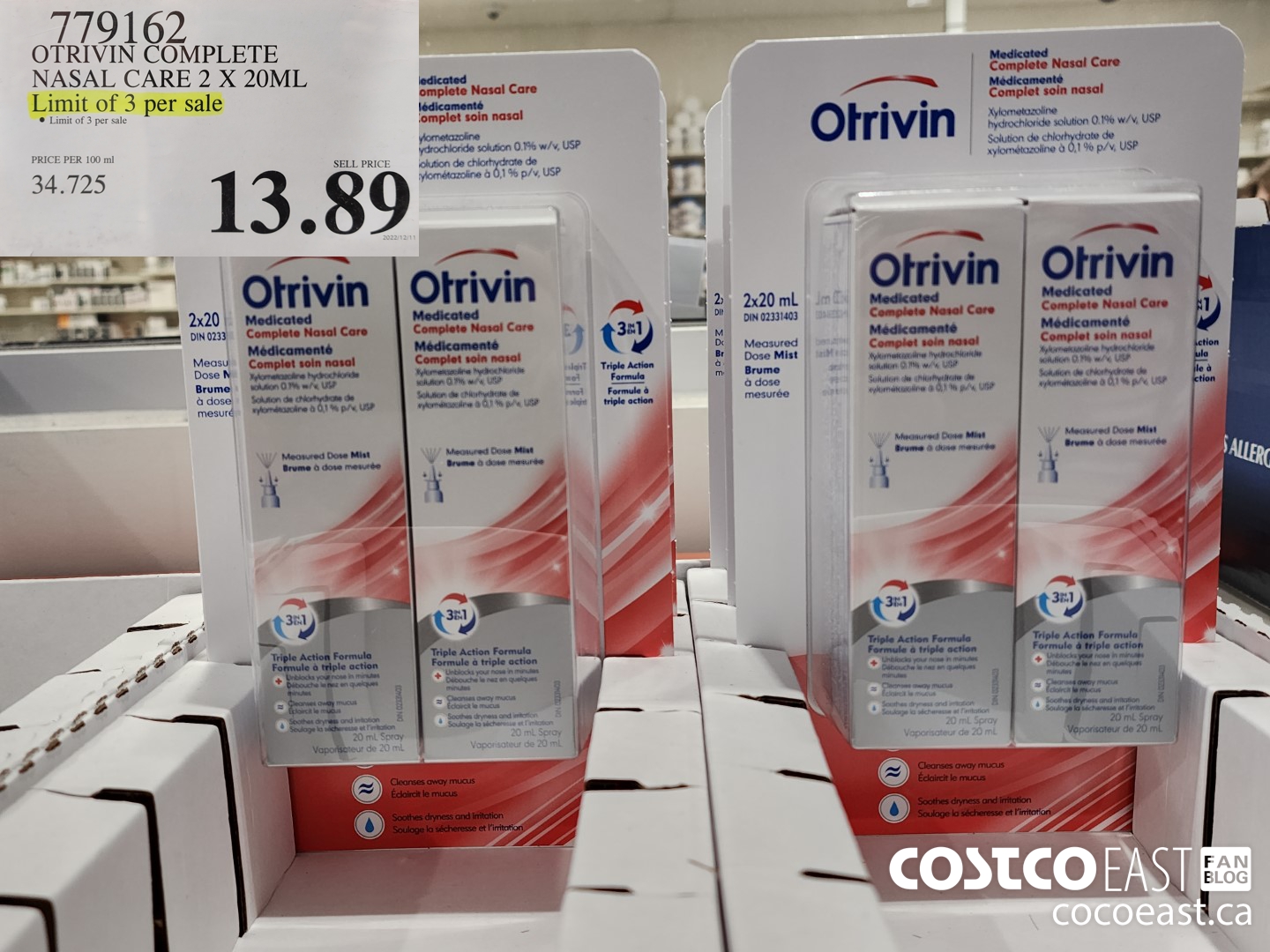 779162 OTRIVIN COMPLETE NASAL CARE 2 x 20ml $13.89