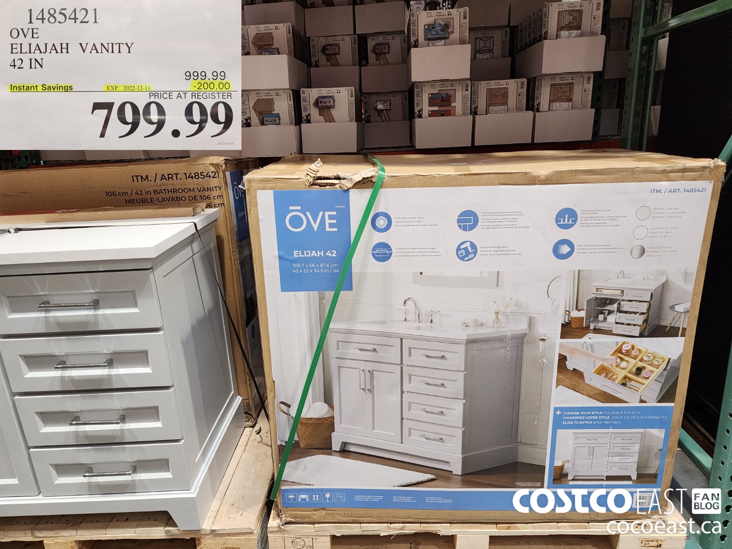 1485421 OVE ELIAJAH VANITY 42 IN ($200.00 INSTANT SAVINGS EXPIRES ON 2022-12-11) $799.99