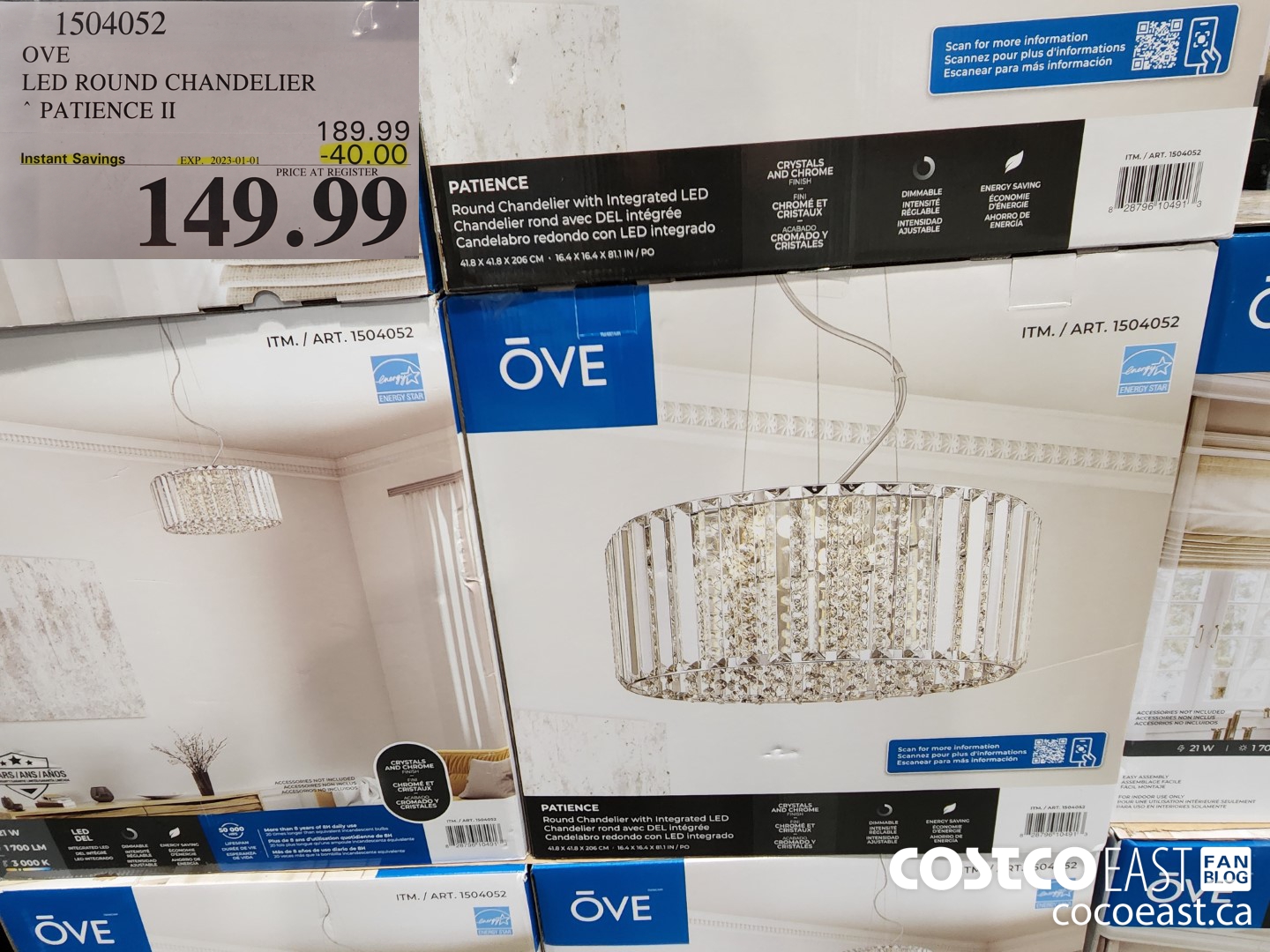 1504052 OVE LED ROUND CHANDELIER * PATIENCE II ($40.00 INSTANT SAVINGS EXPIRES ON 2023-01-01) $149.99
