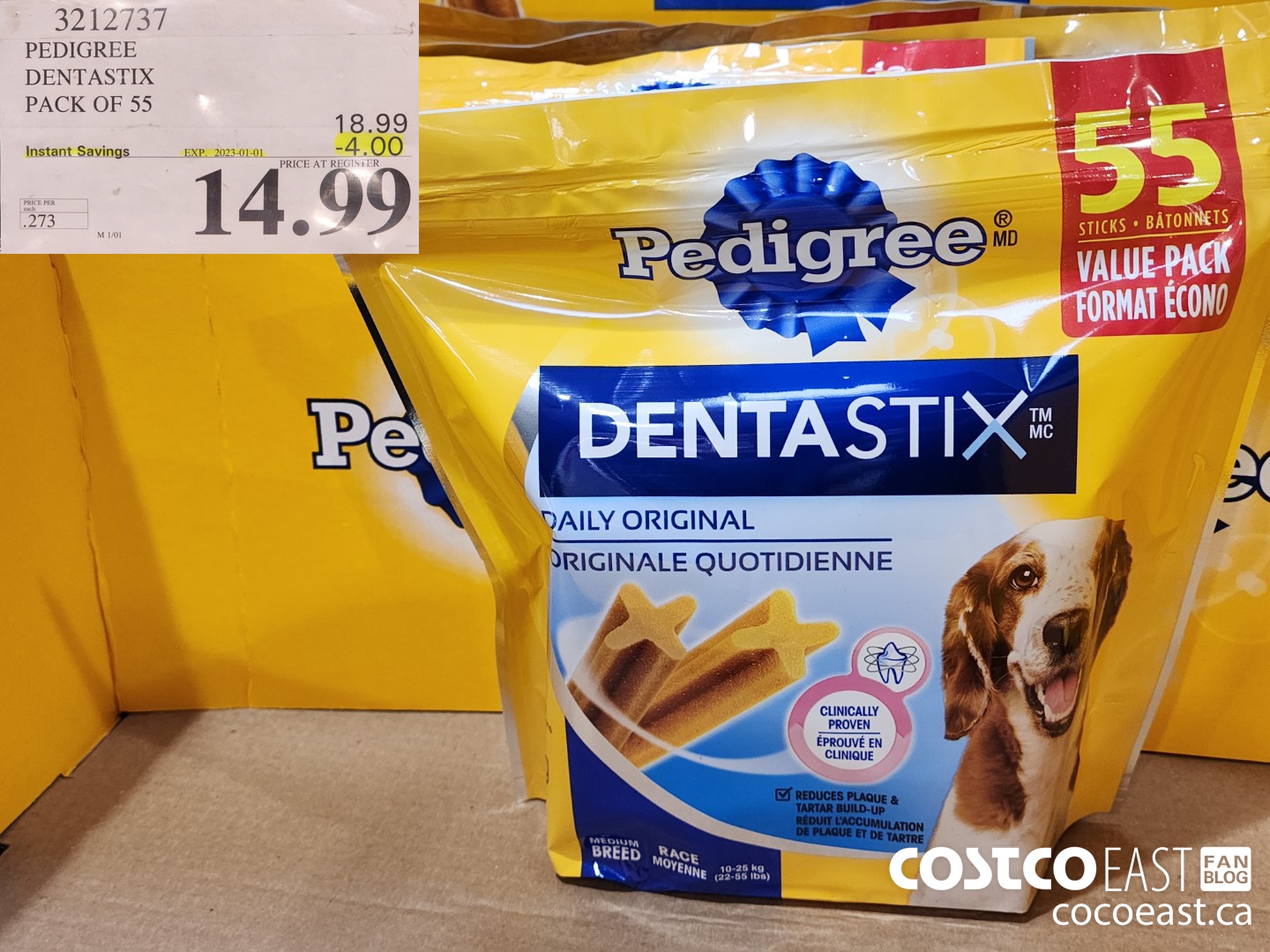3212737 PEDIGREE DENTASTIX pack of 55 ($4.00 INSTANT SAVINGS EXPIRES ON 2023-01-01) $14.99