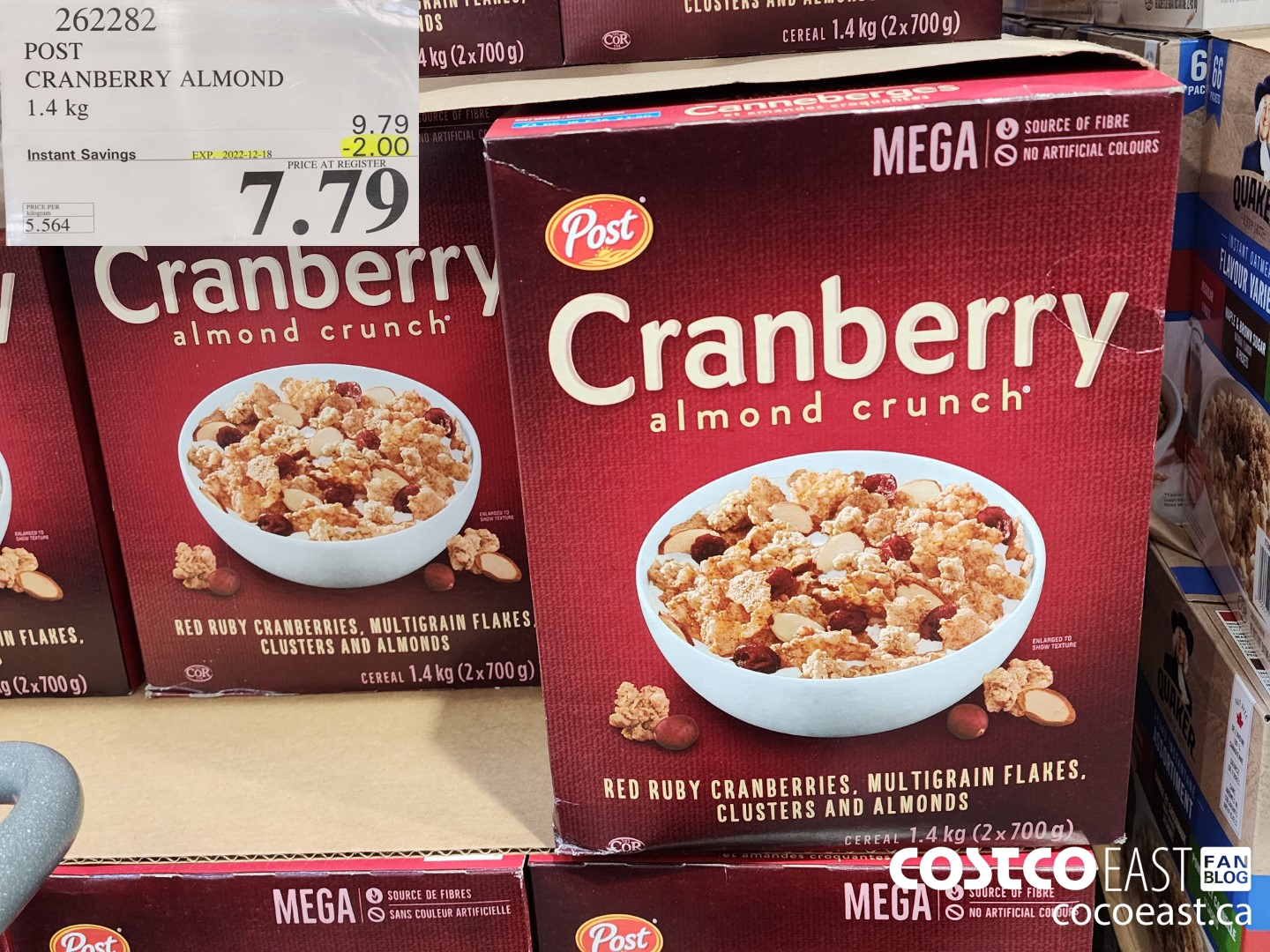 262282 POST CRANBERRY ALMOND 1.4 KG ($2.00 INSTANT SAVINGS EXPIRES ON 2022-12-18) $7.79