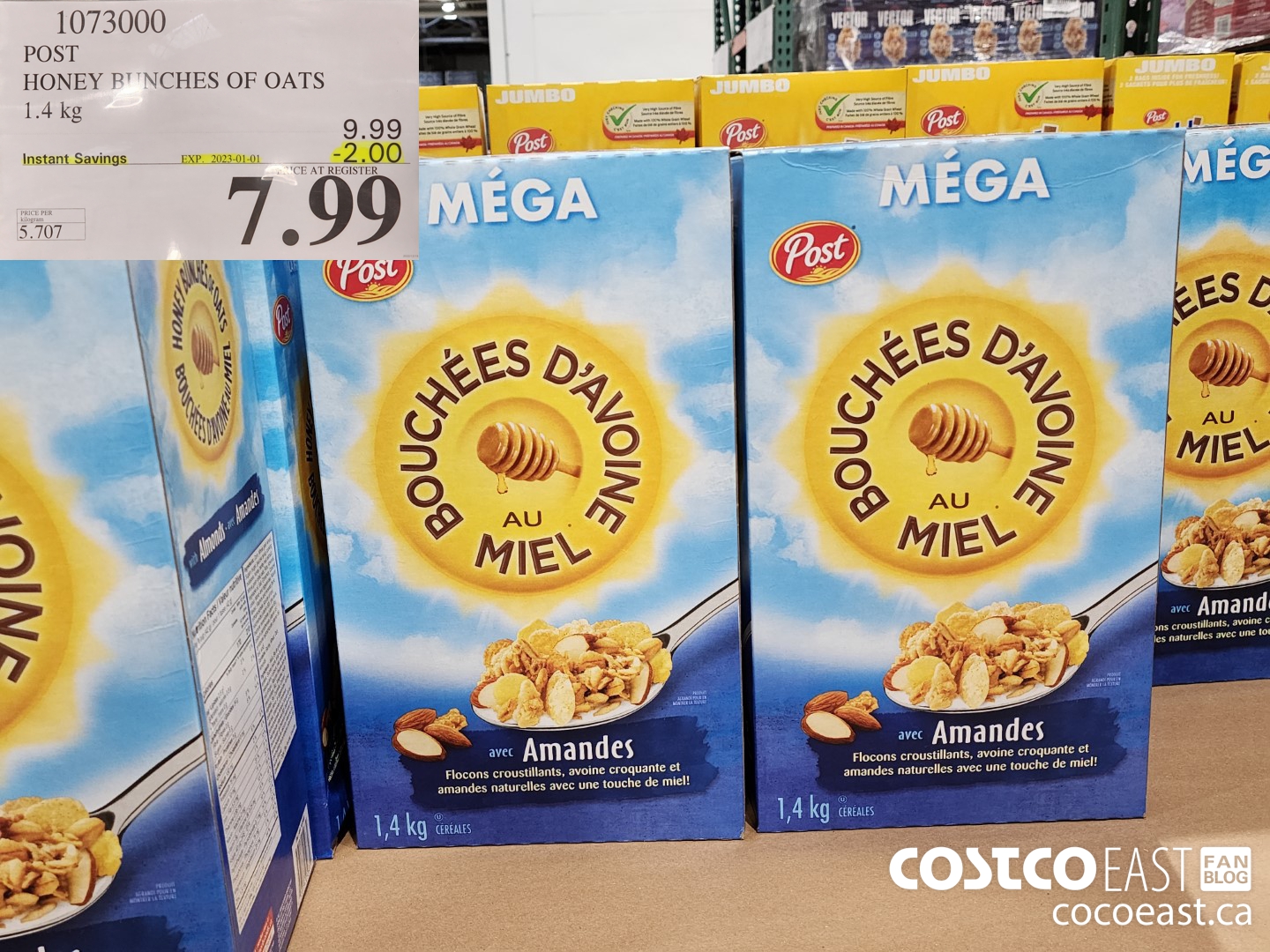 1073000 POST HONEY BUNCHES OF OATS 1.4KG ($2.00 INSTANT SAVINGS EXPIRES ON 2023-01-01) $7.99