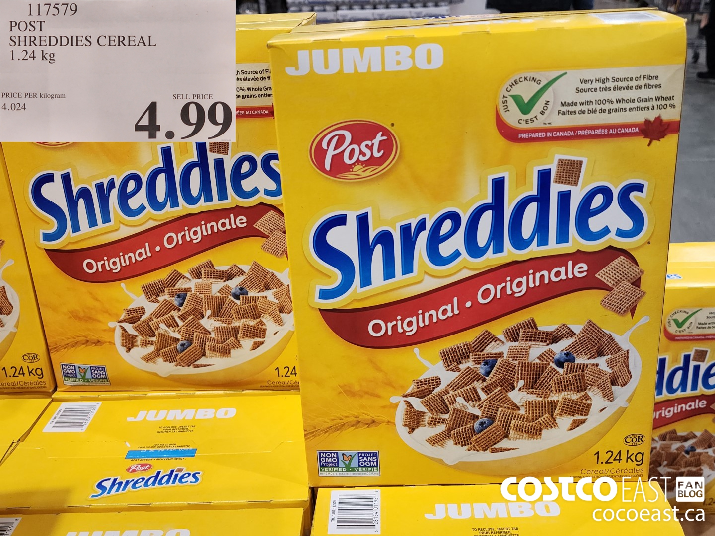 117579 POST SHREDDIES CEREAL 1.24 KG $4.99