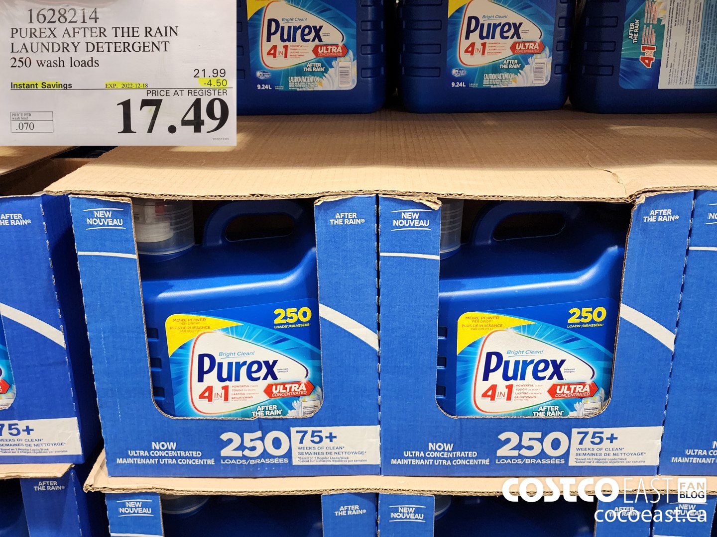 1628214 PUREX AFTER THE RAIN 250 wash loads ($4.50 INSTANT SAVINGS EXPIRES ON 2022-12-18) $17.49