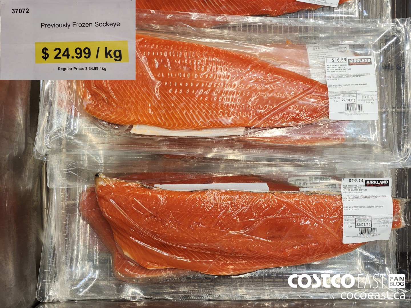 37072 Previously Frozen Sockeye DISCOUNT PER KG ($10.00 INSTANT SAVINGS)