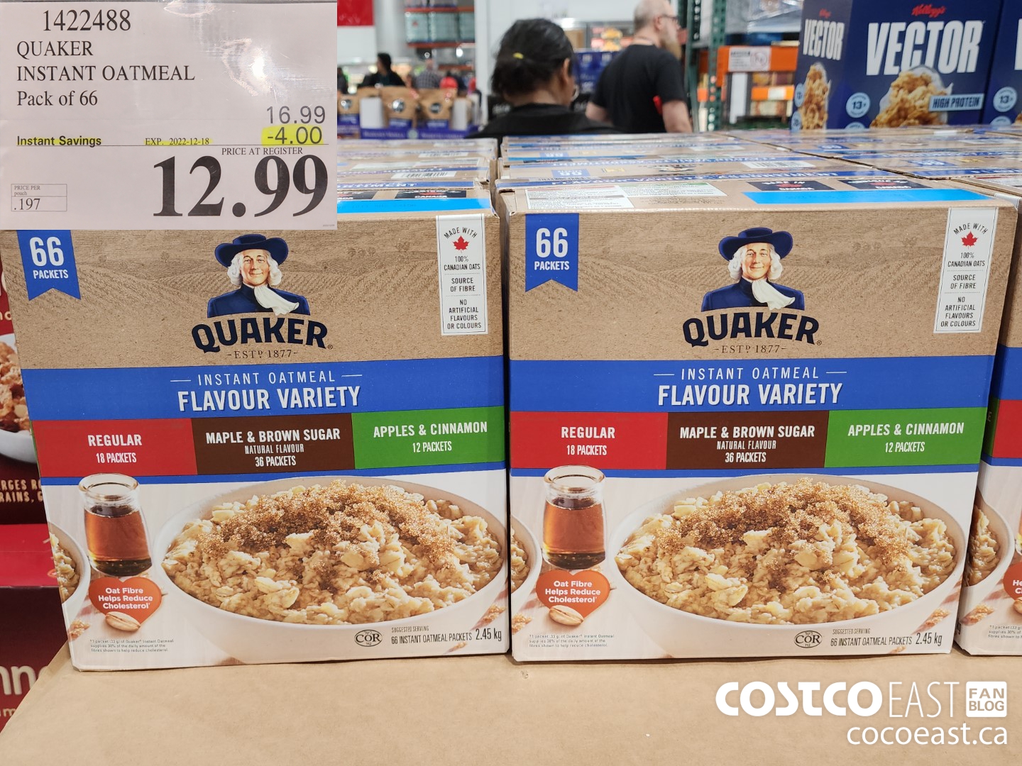 1422488 QUAKER INSTANT OATMEAL Pack of 66 ($4.00 INSTANT SAVINGS EXPIRES ON 2022-12-18) $12.99