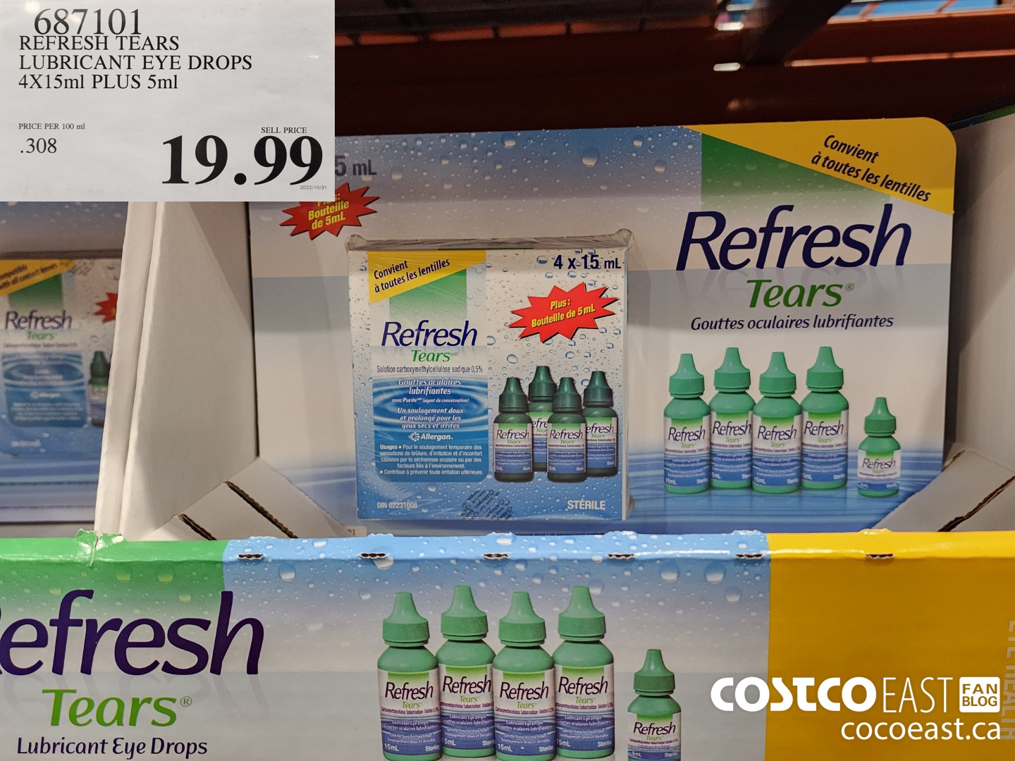 687101 REFRESH TEARS LUBRICANT EYE DROPS 4X15ml PLUS 5ml $19.99