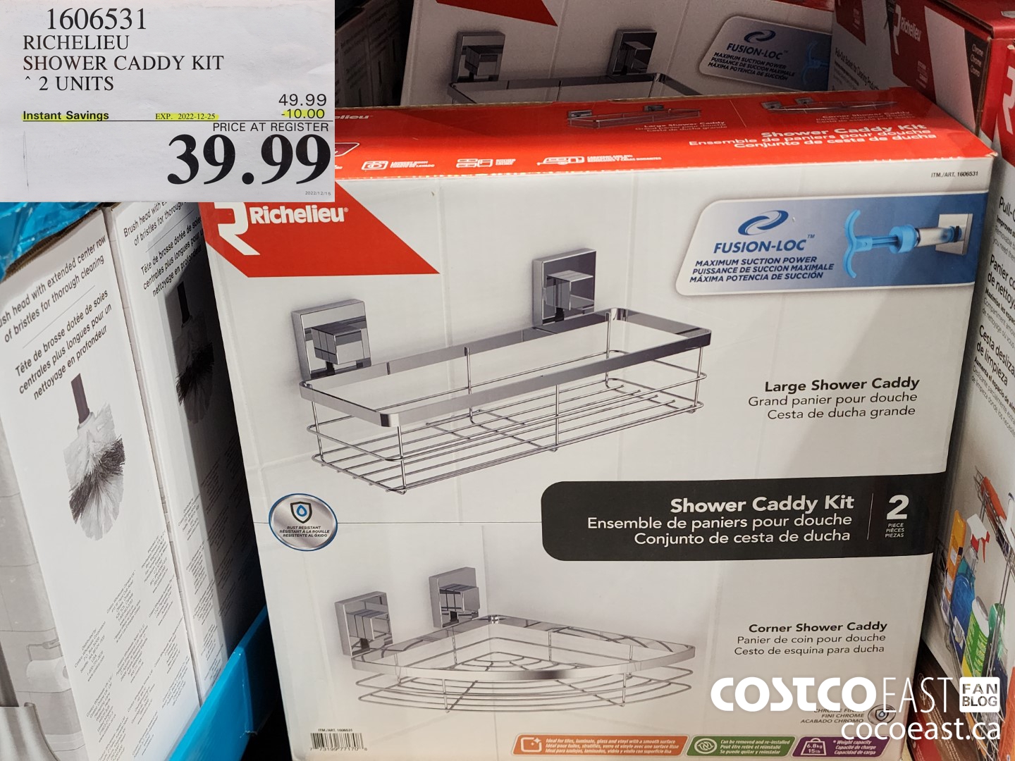 1606531 RICHELIEU SHOWER CADDY KIT 2 UNITS ($10.00 INSTANT SAVINGS EXPIRES ON 2022-12-25) $39.99