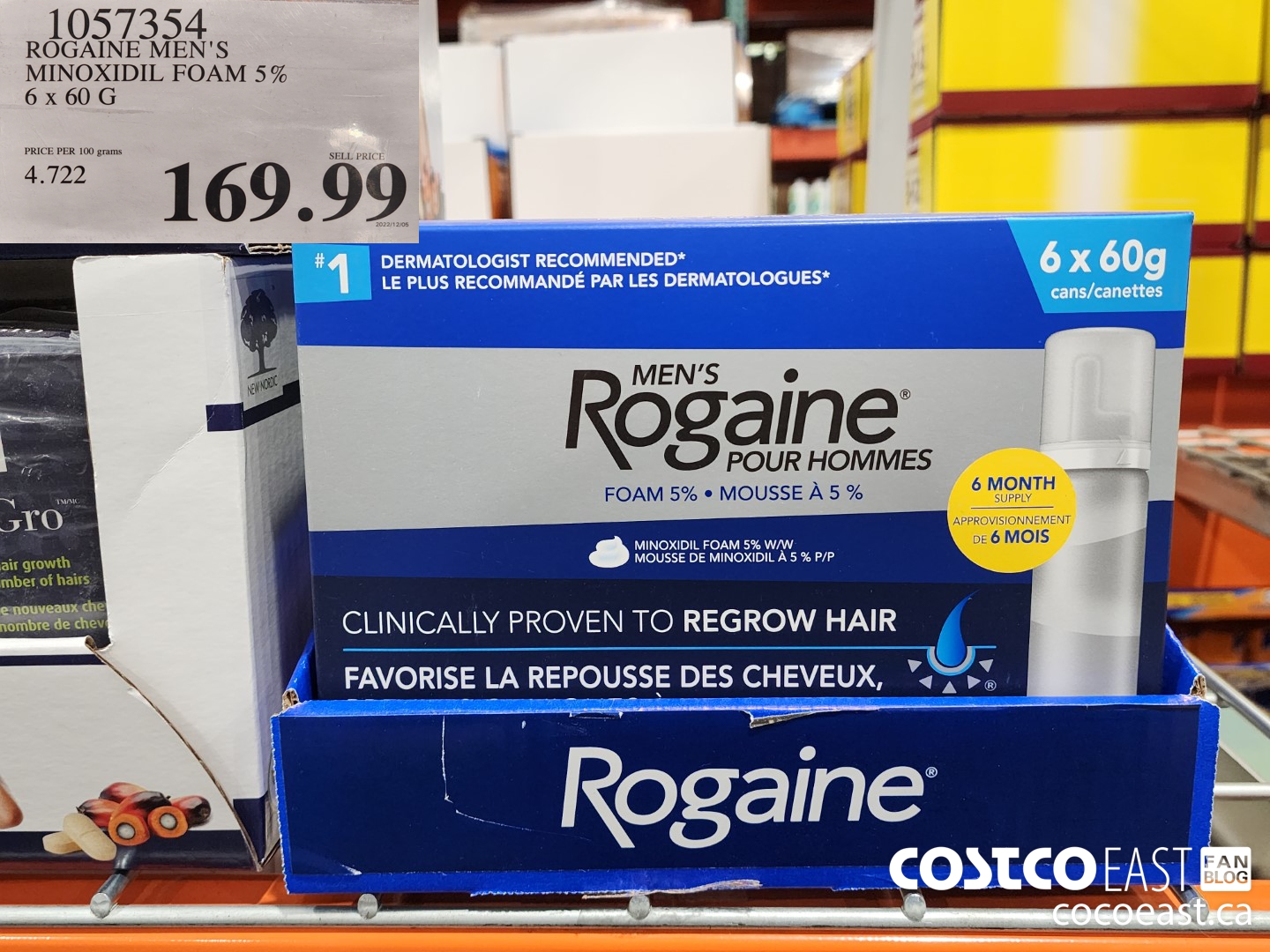 1057354 ROGAINE MEN'S MINOXIDIL FOAM 5% 6 x 60G $169.99