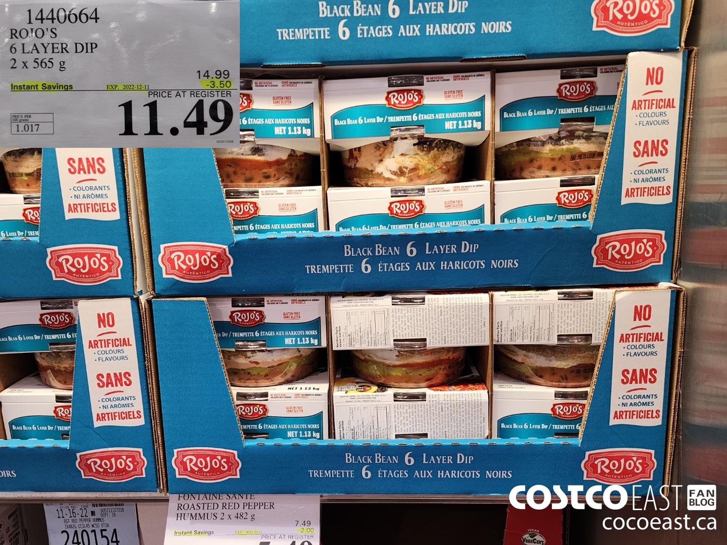 1440064 ROJO'S 6 LAYER DIP 2x 565 g ($3.50 INSTANT SAVINGS EXPIRES ON 2022-12-11) $11.49