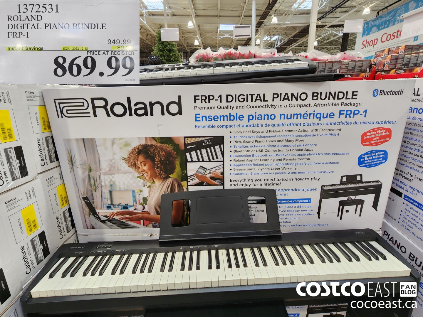 1372531 ROLAND DIGITAL PIANO BUNDLE FRP-1 202212-18 ($80.00 INSTANT SAVINGS) $869.99