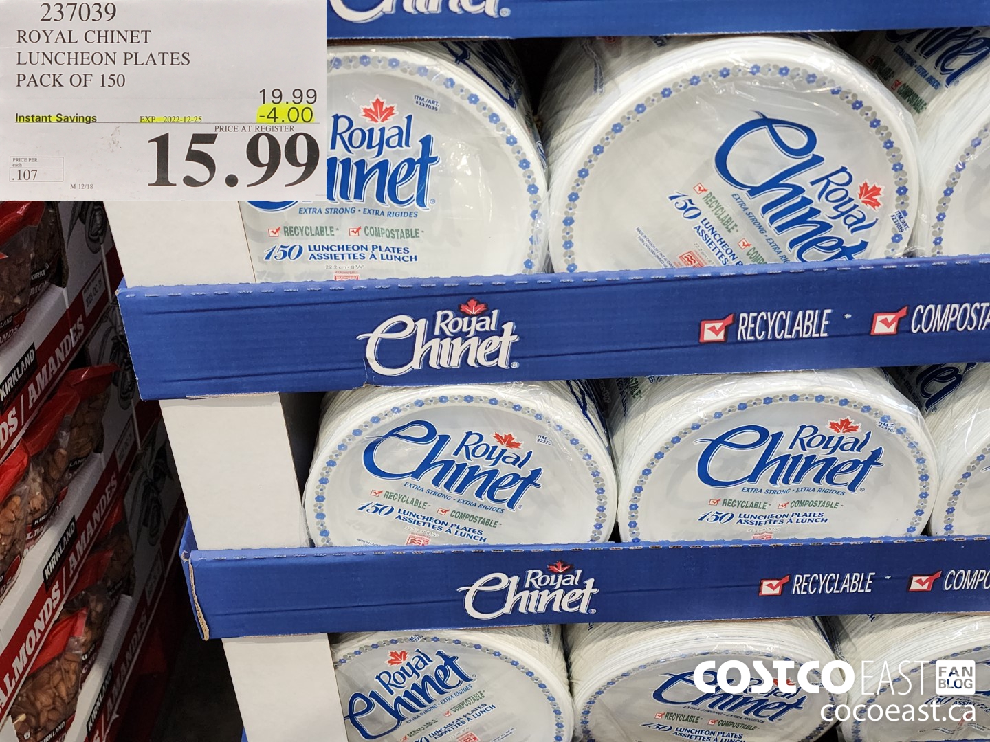 237039 ROYAL CHINET LUNCHEON PLATES PACK OF 150 ($4.00 INSTANT SAVINGS EXPIRES ON 2022-12-25) $15.99