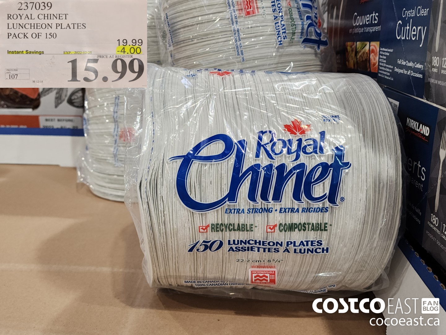 237039 ROYAL CHINET LUNCHEON PLATES PACK OF 150 ($4.00 INSTANT SAVINGS EXPIRES ON 2022-12-25) $15.99