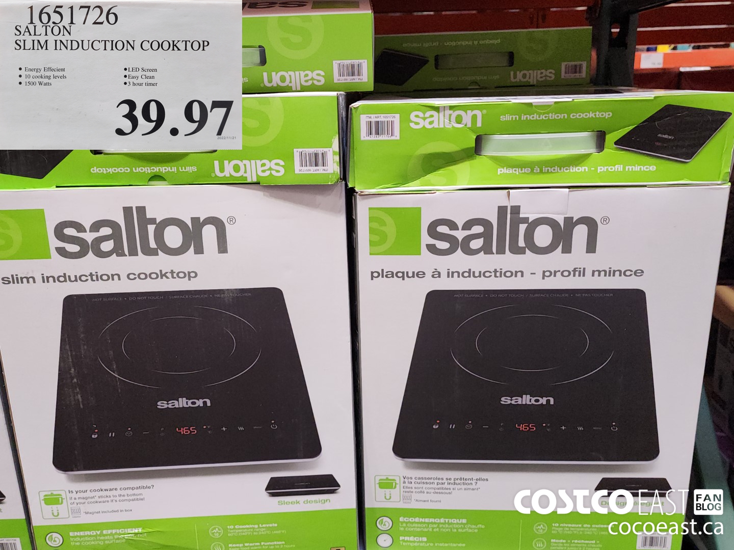 1651726 SALTON SLIM INDUCTION COOKTOP $39.97