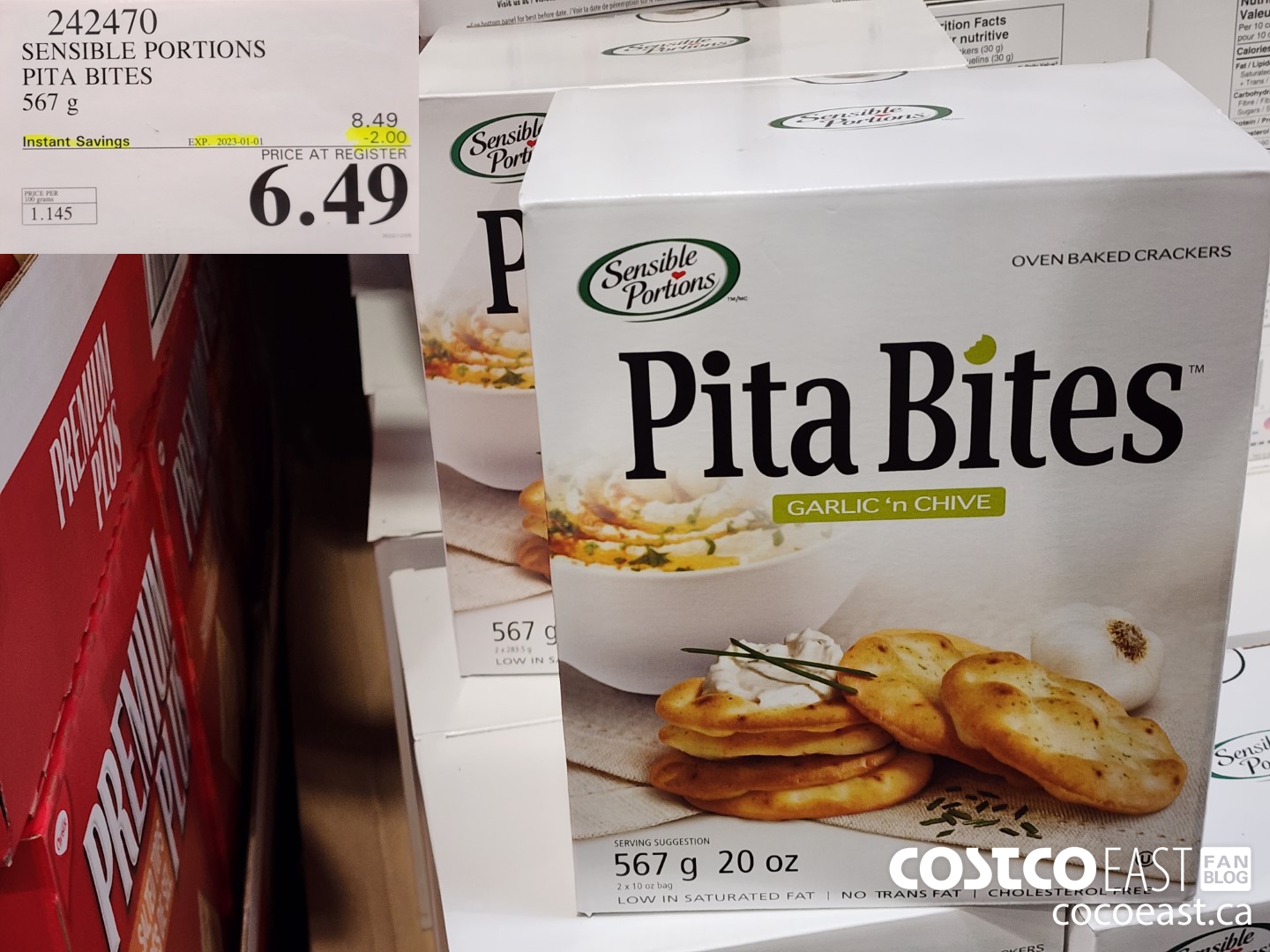 242470 SENSIBLE PORTIONS PITA BITES 567 g ($2.00 INSTANT SAVINGS EXPIRES ON 2023-01-01) $6.49