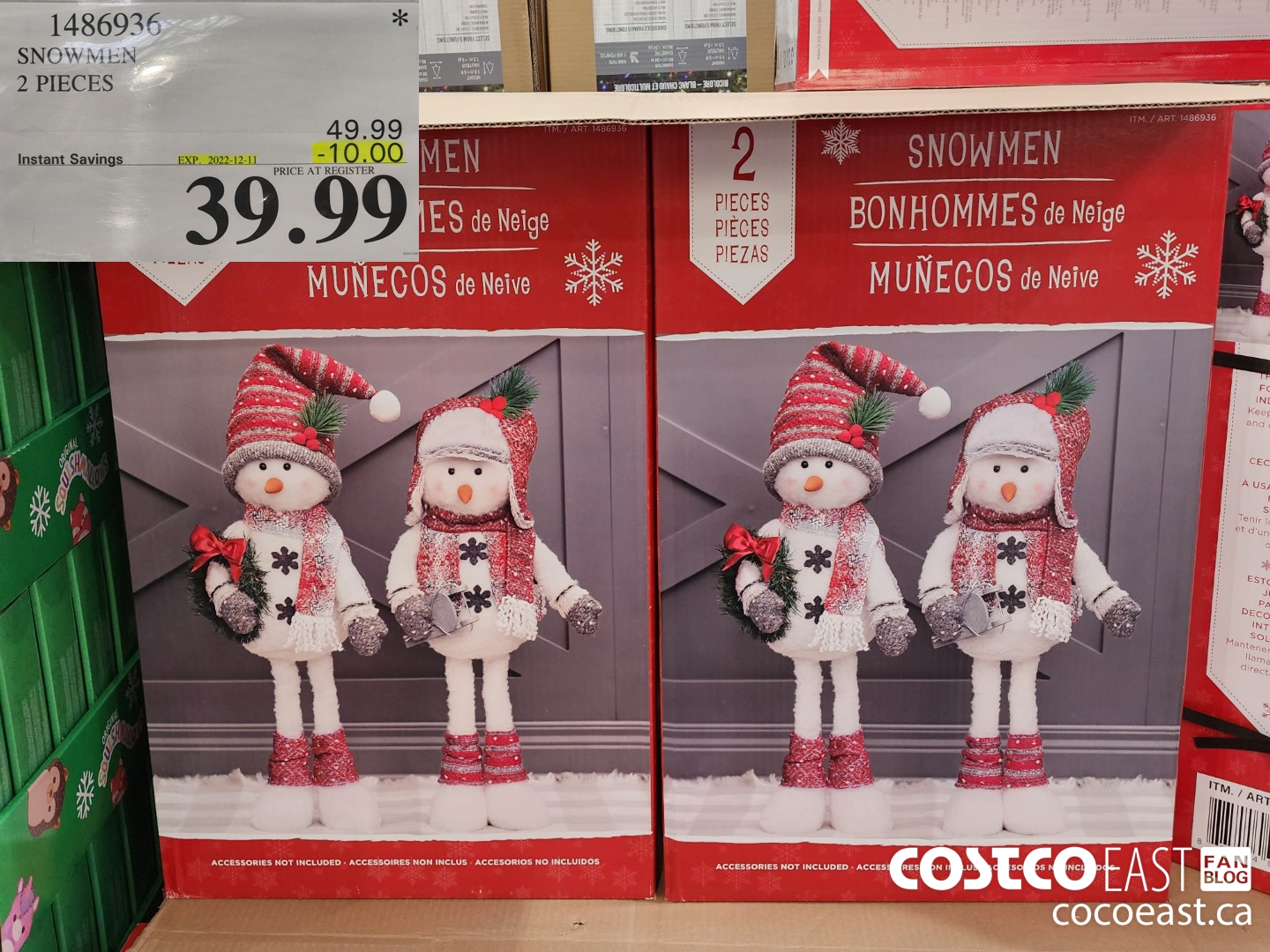 1486936 SNOWMEN 2 PIECES ($10.00 INSTANT SAVINGS EXPIRES ON 2022-12-11) $39.99
