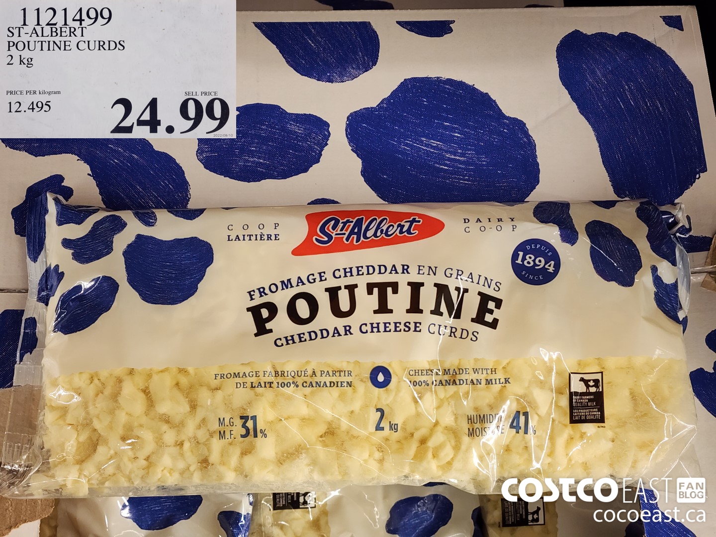 1121499 ST-ALBERT POUTINE CURDS 2 kg $24.99