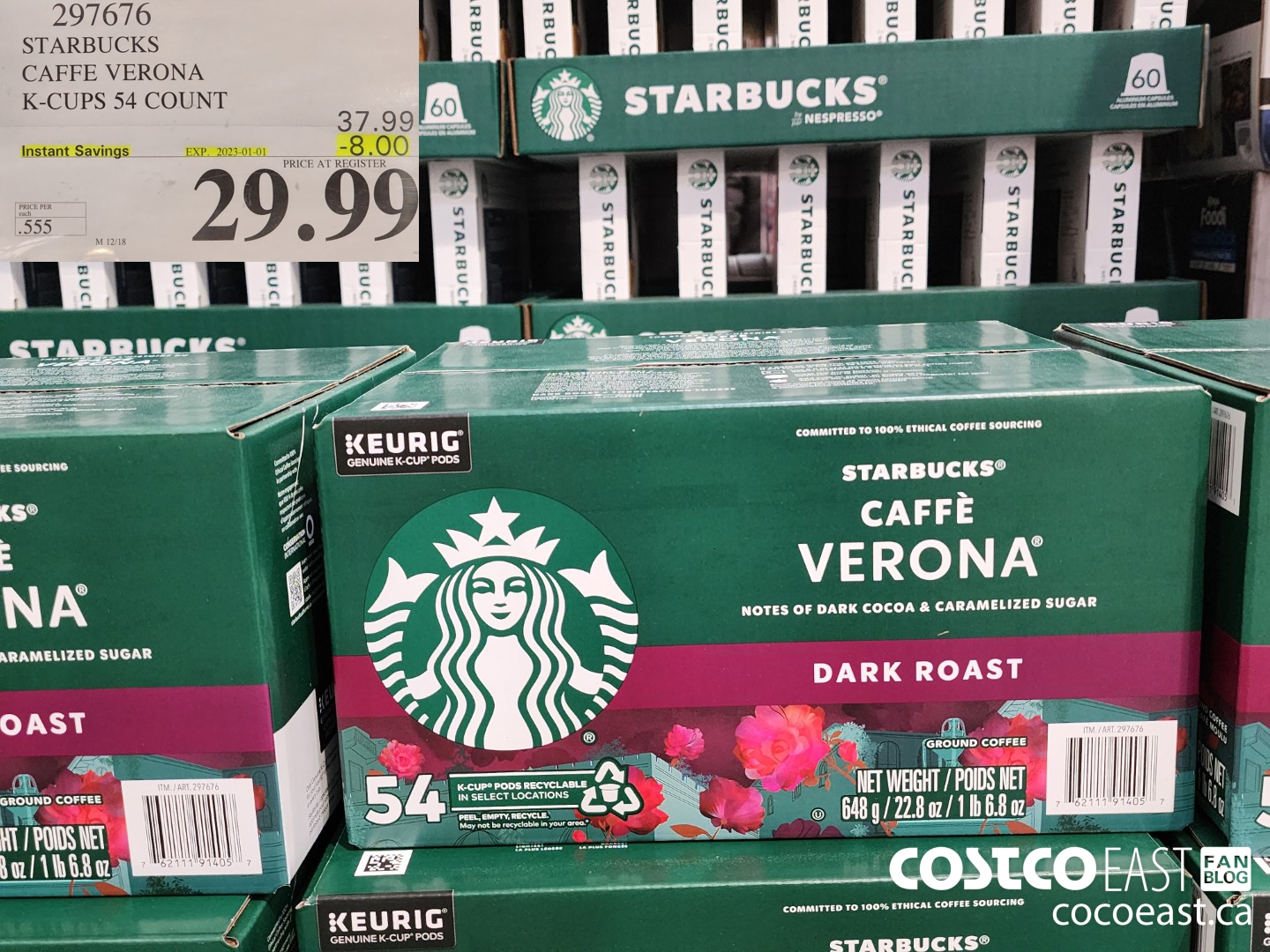 297676 STARBUCKS CAFFE VERONA K-CUPS 54 COUNT ($8.00 INSTANT SAVINGS EXPIRES ON 2023-01-01) $29.99