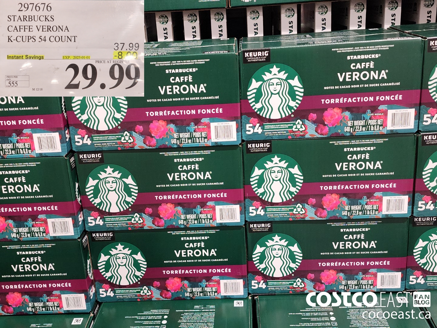 297676 STARBUCKS CAFFE VERONA K-CUPS 54 COUNT ($8.00 INSTANT SAVINGS EXPIRES ON 2023-01-01) $29.99