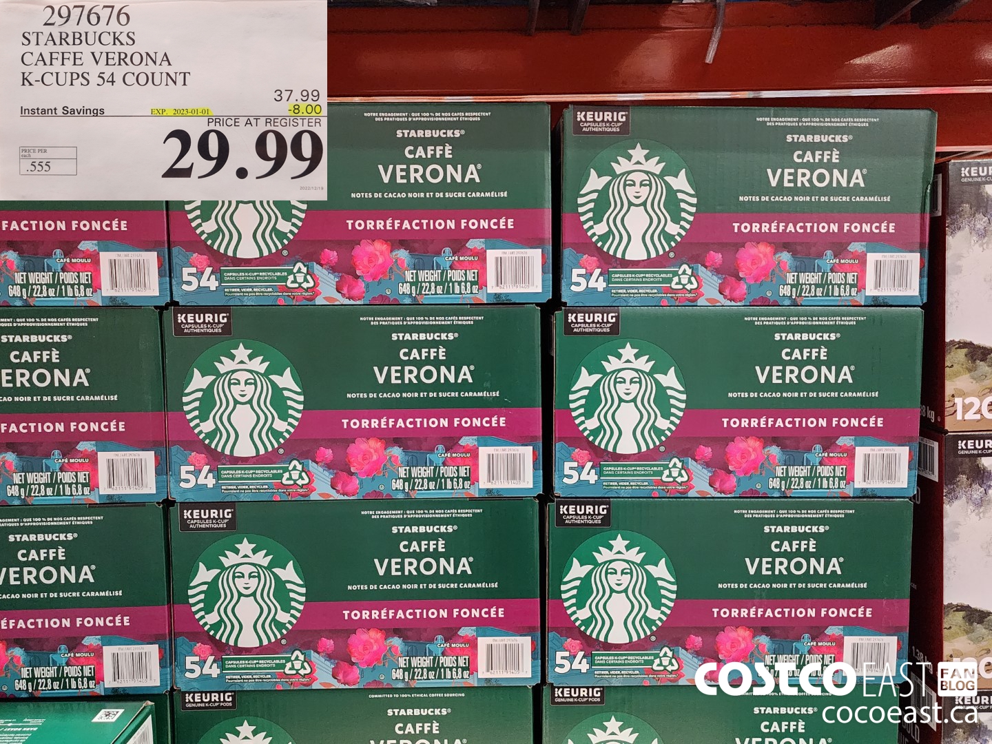 297676 STARBUCKS CAFFE VERONA K-CUPS 54 COUNT ($8.00 INSTANT SAVINGS EXPIRES ON 2023-01-01) $29.99