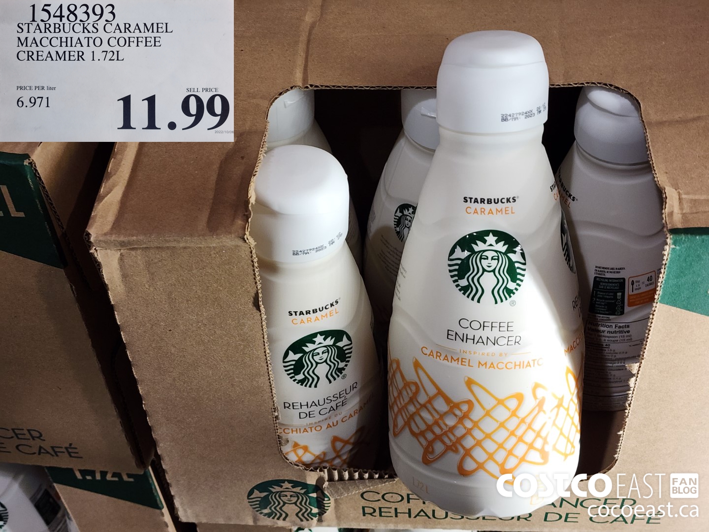 1548393 STARBUCKS CARAMEL MACCHIATO COFFEE CREAMER 1.72L $11.99