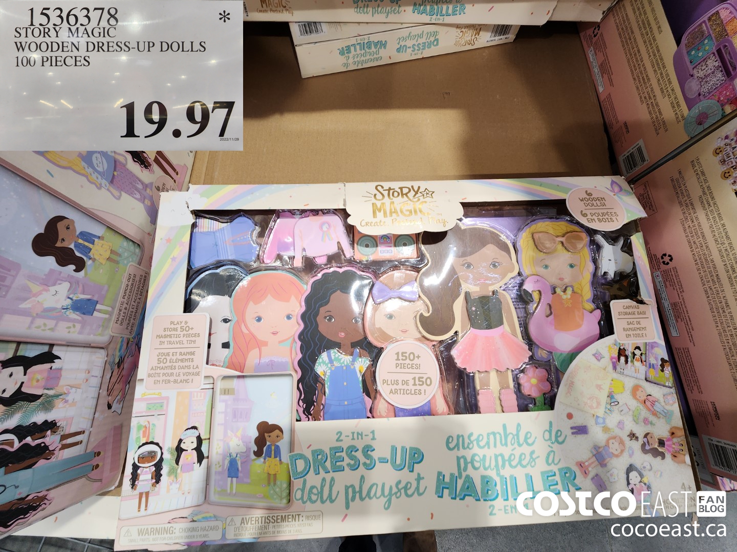 1536378 STORY MAGIC WOODEN DRESS-UP DOLLS 100 PIECES $19.97