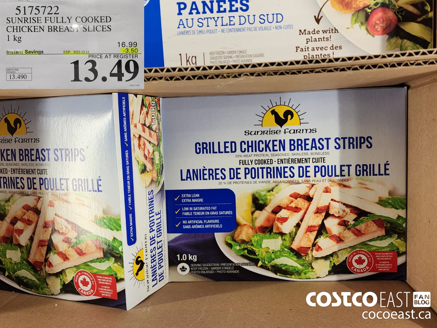 5175722 SUNRISE FULLY COOKED CHICKEN BREAST SLICES 1 kg ($3.50 INSTANT SAVINGS EXPIRES ON 2022-12-11) $13.49