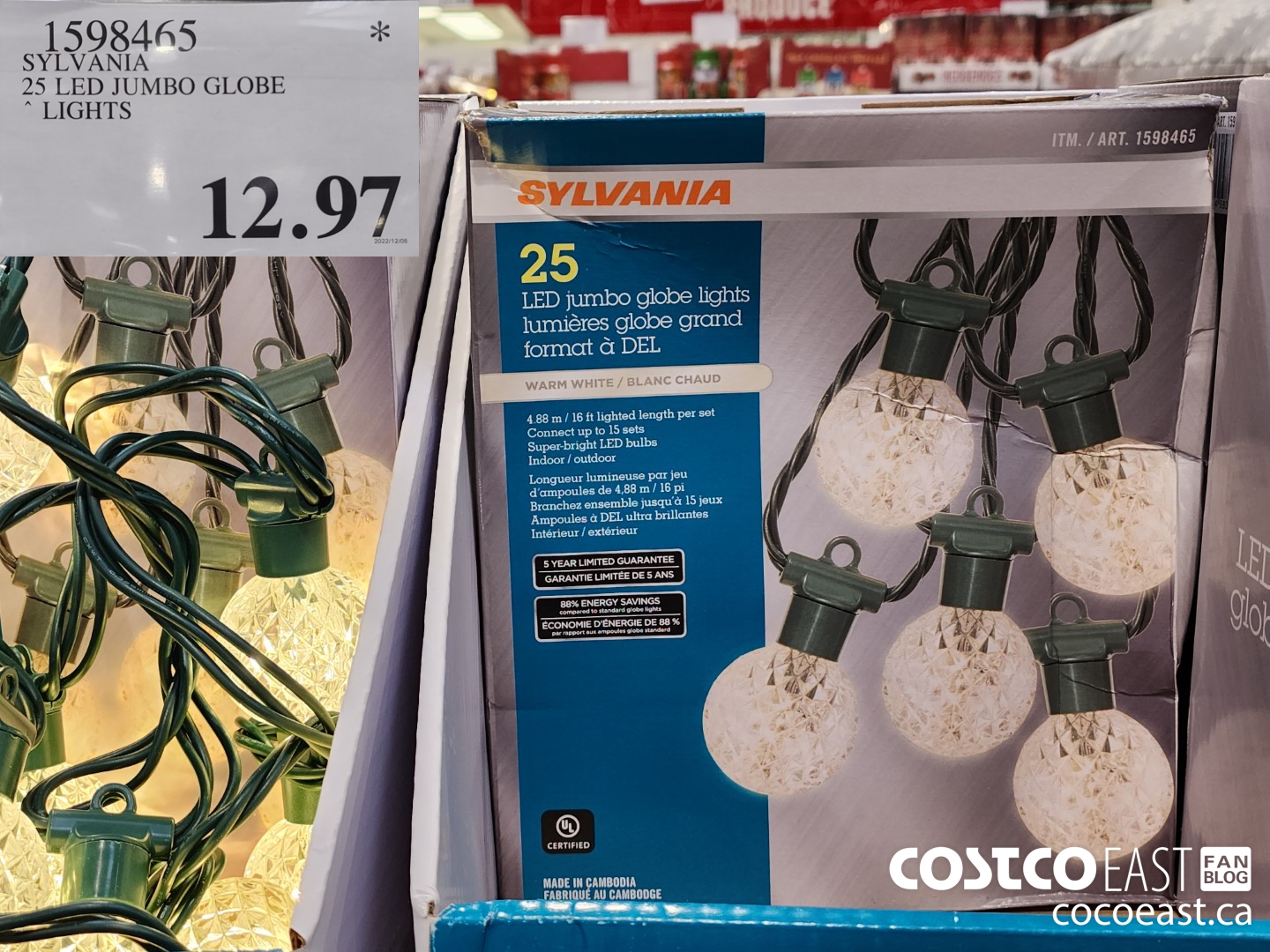 1598465 SYLVANIA 25 LED JUMBO GLOBE * LIGHTS $12.97