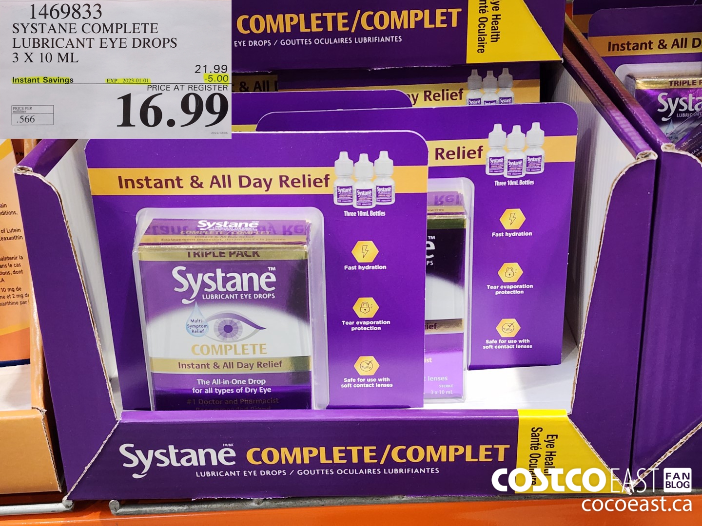 1469833 SYSTANE COMPLETE LUBRICANT EYE DROPS 3 X 10ML ($5.00 INSTANT SAVINGS EXPIRES ON 2023-01-01) $16.99