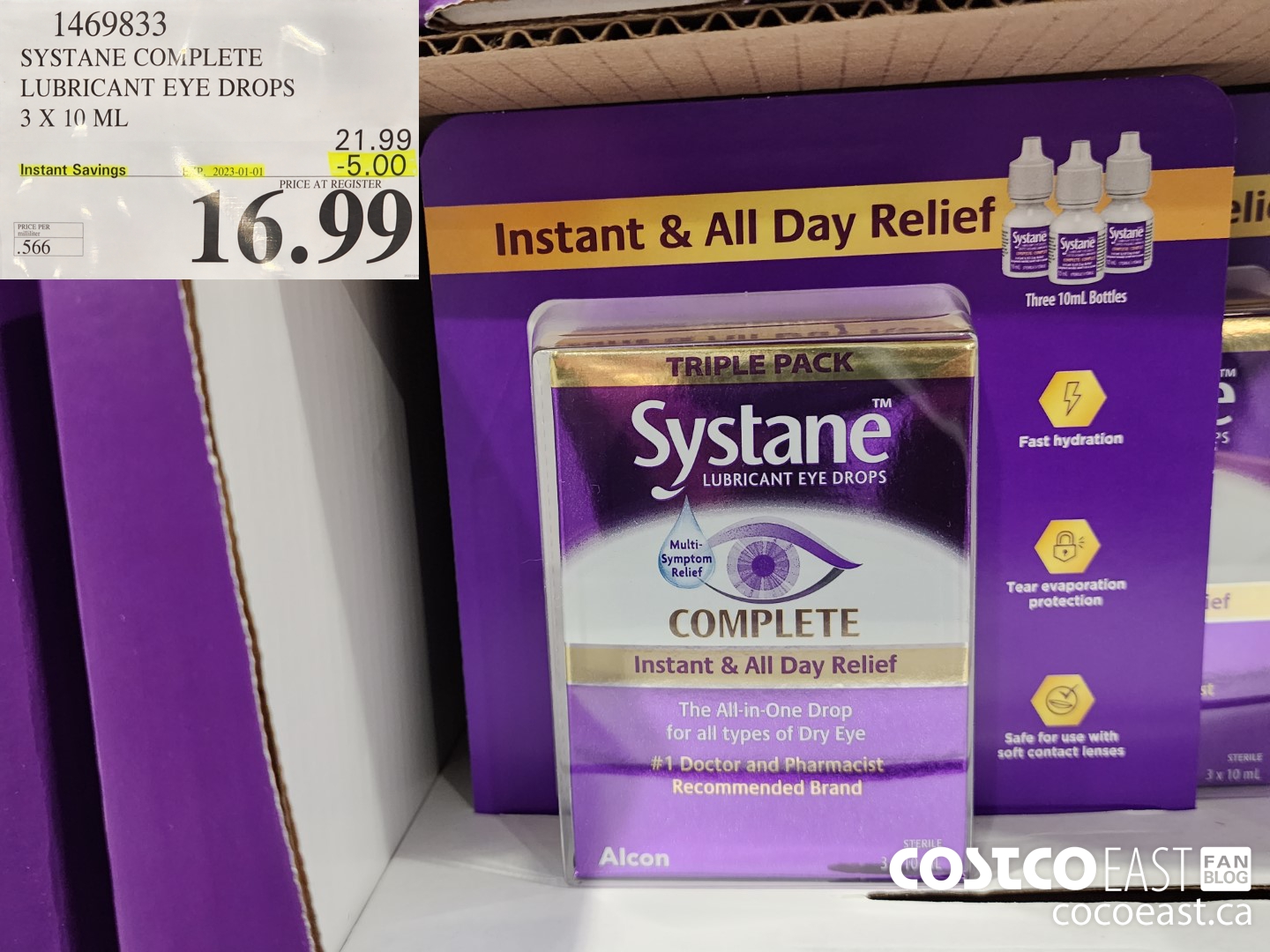 1469833 SYSTANE COMPLETE LUBRICANT EYE DROPS 3 X 10ML ($5.00 INSTANT SAVINGS EXPIRES ON 2023-01-01) $16.99